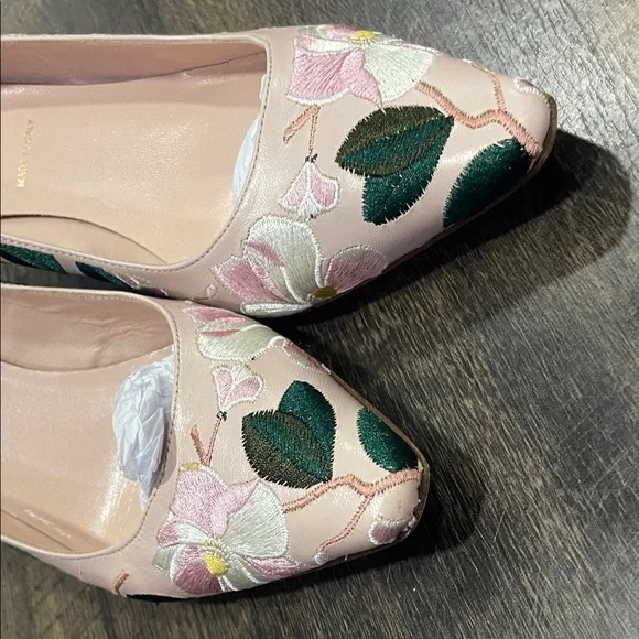 Kate Spade Pink and Green Floral Heels 7 - Picture 6 of 7